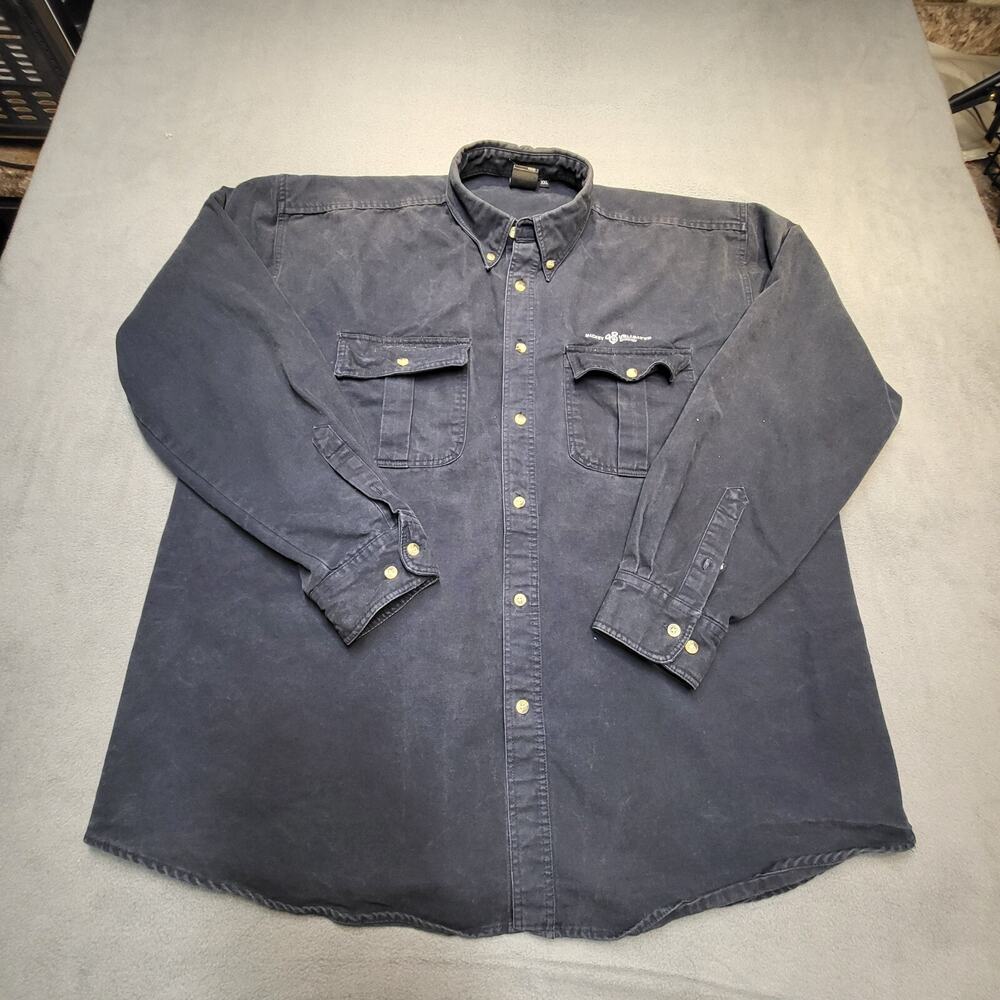 Mickey Unlimited Shirt Mens 2XL Black Button Up Long Sleeve Embroidered